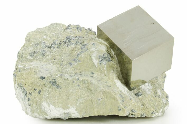 Natural Pyrite Cube In Rock - Navajun, Spain #361864